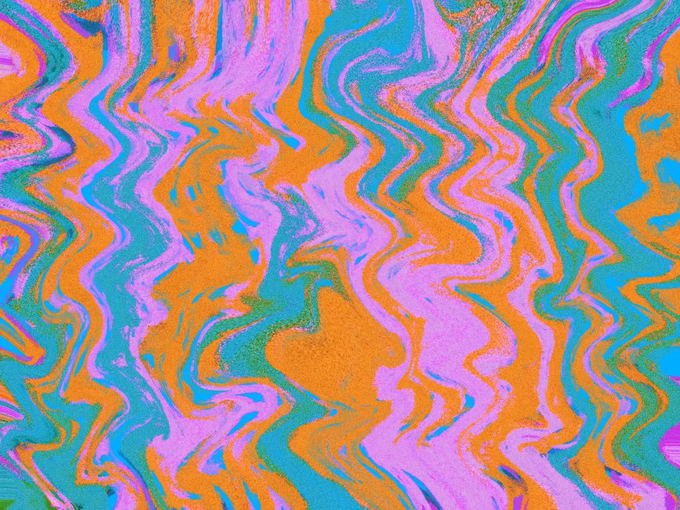 Funky 70s — wavy orange, teal, and violet pattern