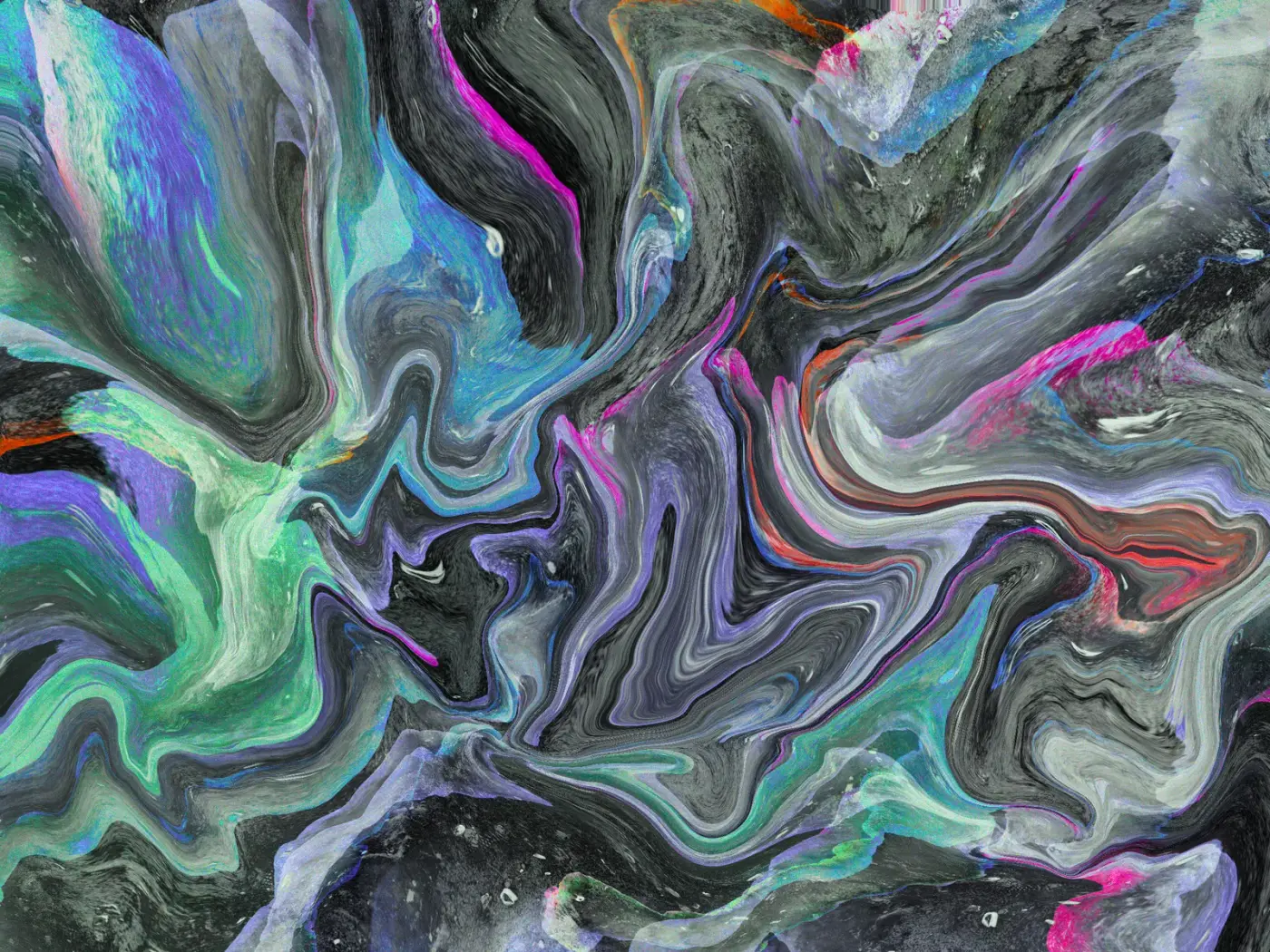 Trippy Granite — marbled glitch abstraction in greens and violets