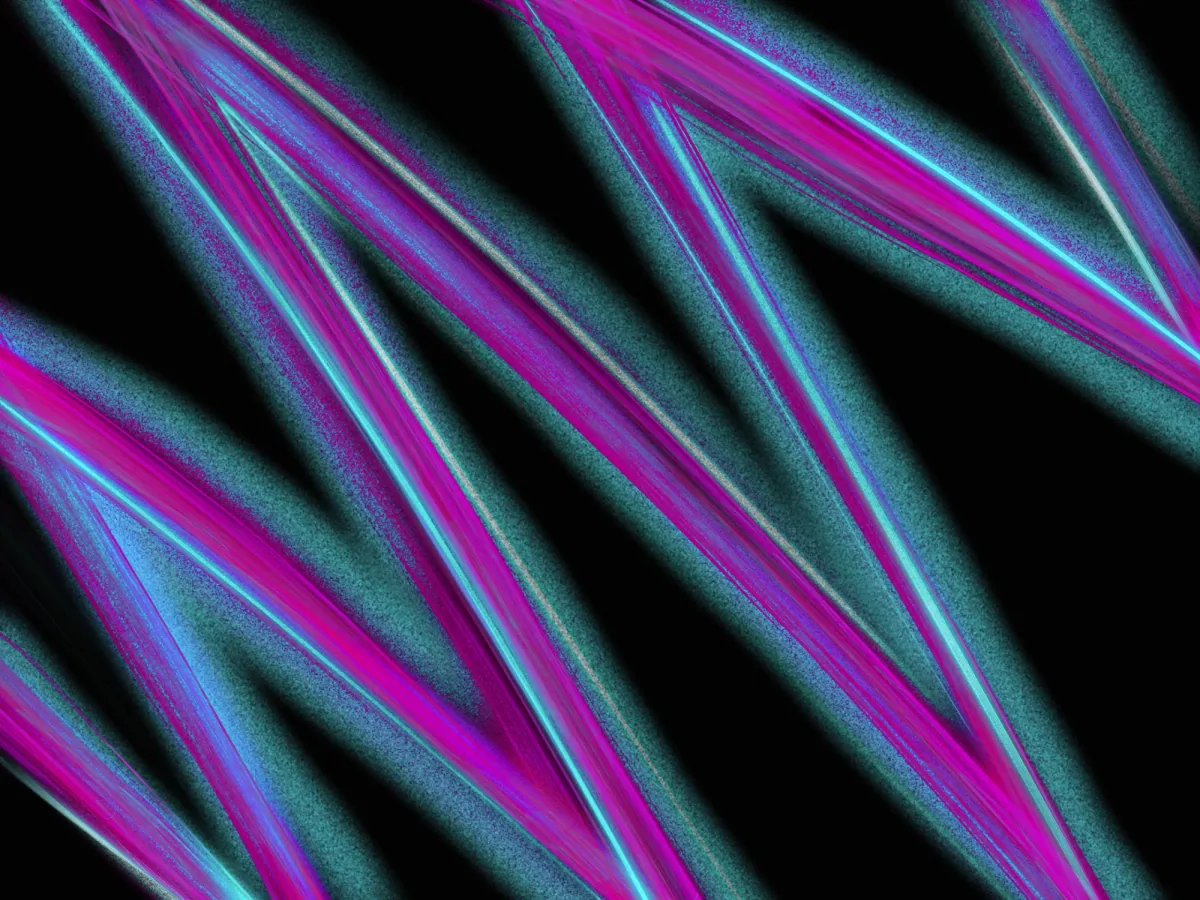 magenta and cyan zigzag streaks on black
